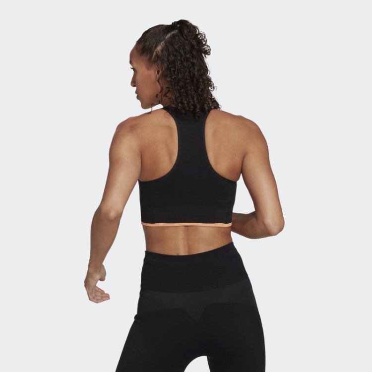 Sutiã De Lã Merino Sem Costura Adidas Running De Suporte Médio Preto