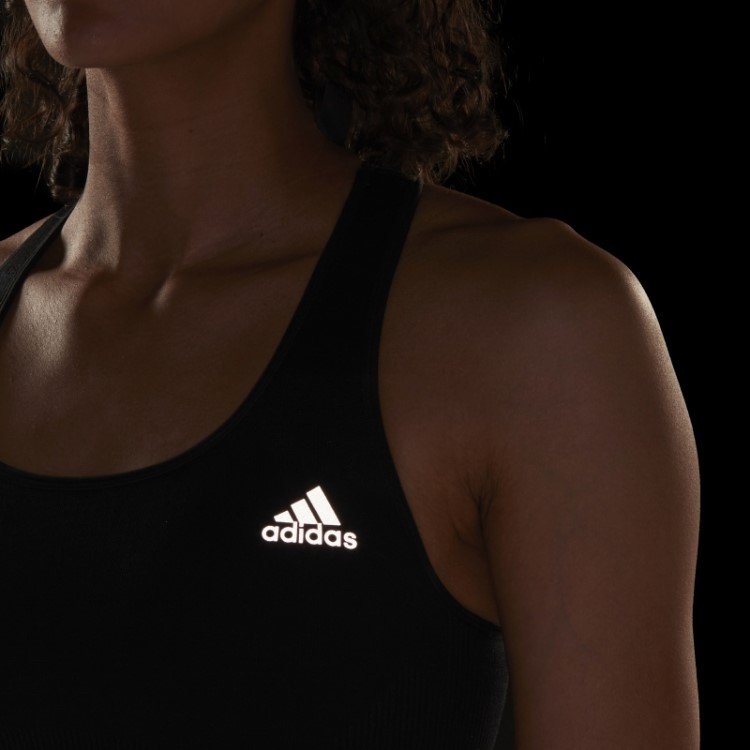 Sutiã De Lã Merino Sem Costura Adidas Running De Suporte Médio Preto