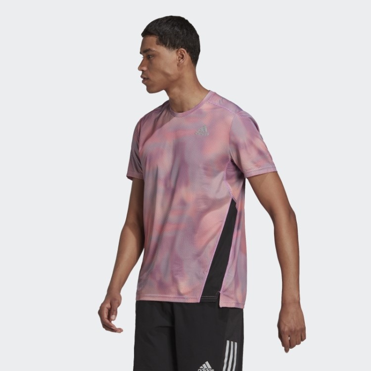 Adidas Possui A T-shirt Run Colorblock Laranja
