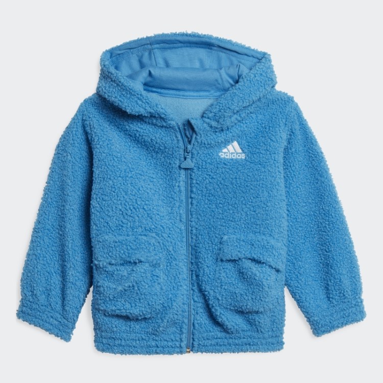 Conjunto Jogger De Pelúcia Com Capuz (gênero Neutro) Azul Adidas