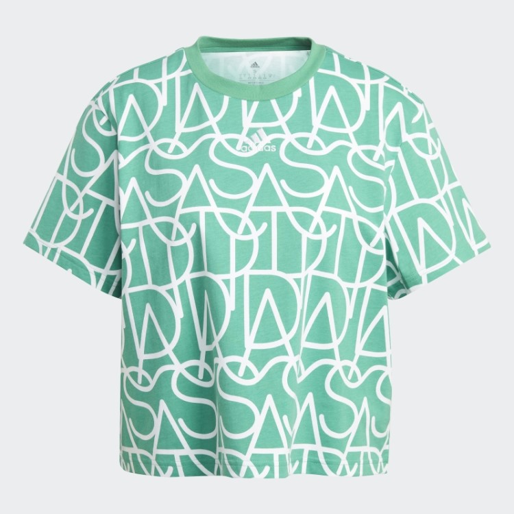 T-shirt De Namorado Estampada Adidas Verde Corte Verde Allover