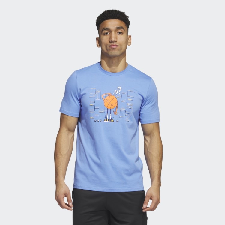 Camiseta De Basquete De Manga Curta Lil Listra Colchete Azul Adidas