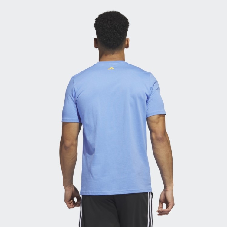 Camiseta De Basquete De Manga Curta Lil Listra Colchete Azul Adidas