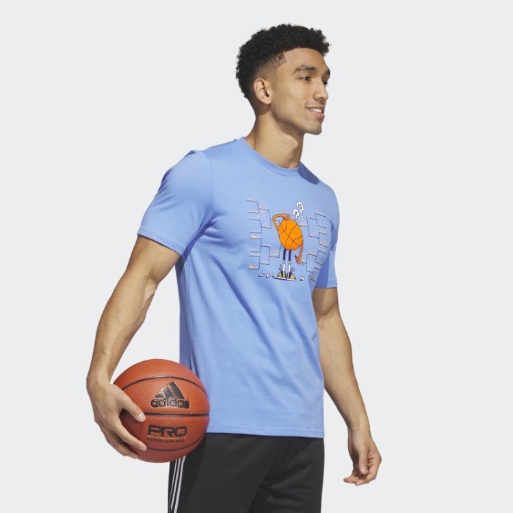 Camiseta De Basquete De Manga Curta Lil Listra Colchete Azul Adidas