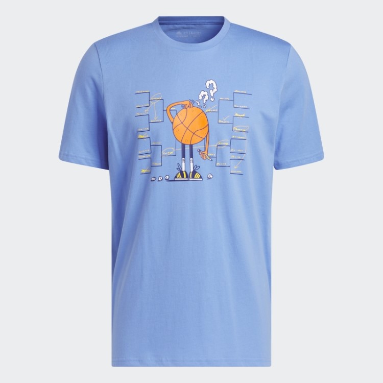 Camiseta De Basquete De Manga Curta Lil Listra Colchete Azul Adidas