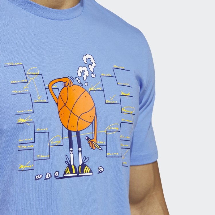 Camiseta De Basquete De Manga Curta Lil Listra Colchete Azul Adidas
