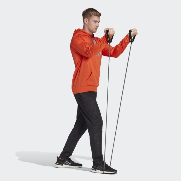 Moletom Com Capuz Aeroready Game And Go Big Logo Adidas Laranja