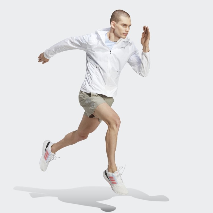 Jaqueta Branca De Aquecimento Para Maratona Adidas