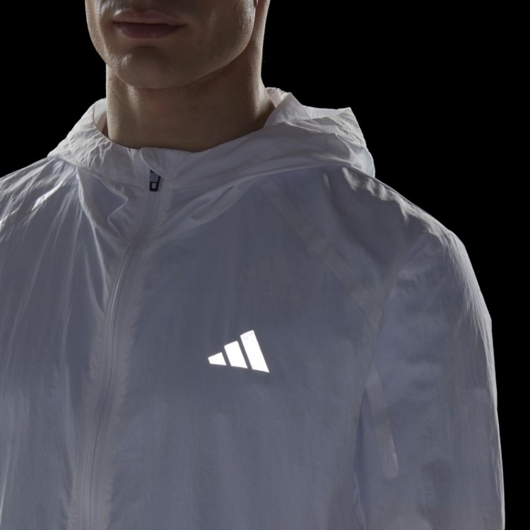 Jaqueta Branca De Aquecimento Para Maratona Adidas