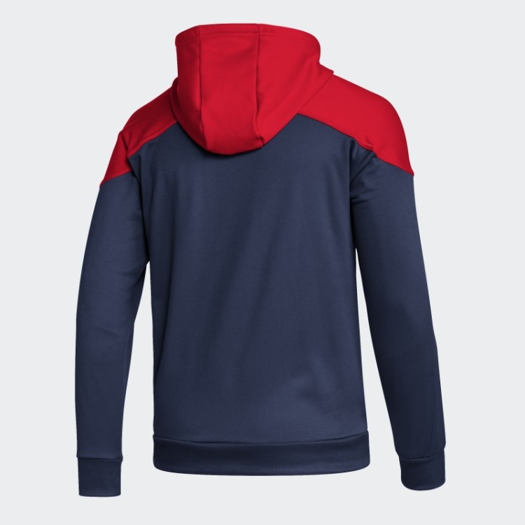 Adidas Jaqueta Azul Pulôver Com Capuz Vermelho