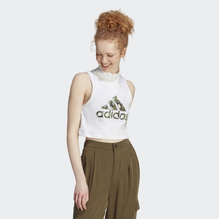 Regata Branca Com Estampa Adidas
