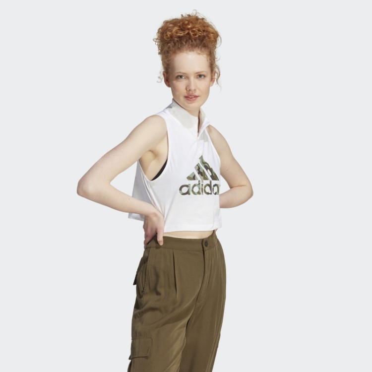 Regata Branca Com Estampa Adidas