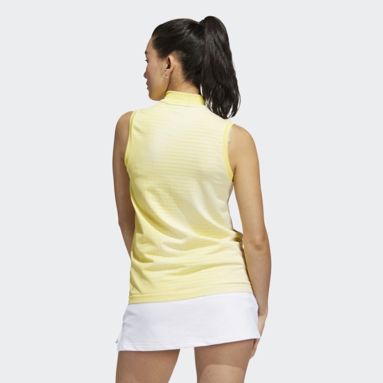 Camisa Polo Sem Manga Amarela Primeknit Adidas