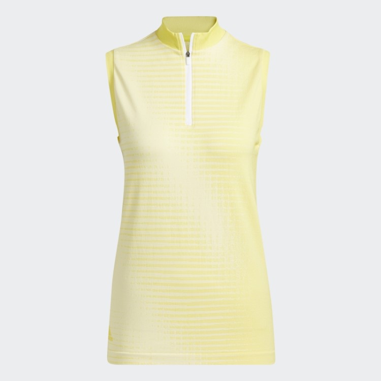 Camisa Polo Sem Manga Amarela Primeknit Adidas