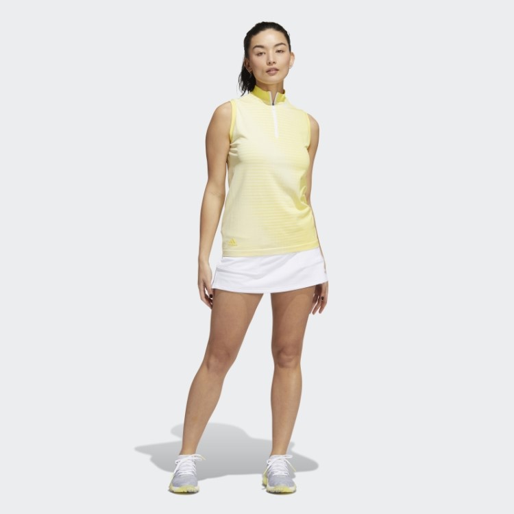 Camisa Polo Sem Manga Amarela Primeknit Adidas