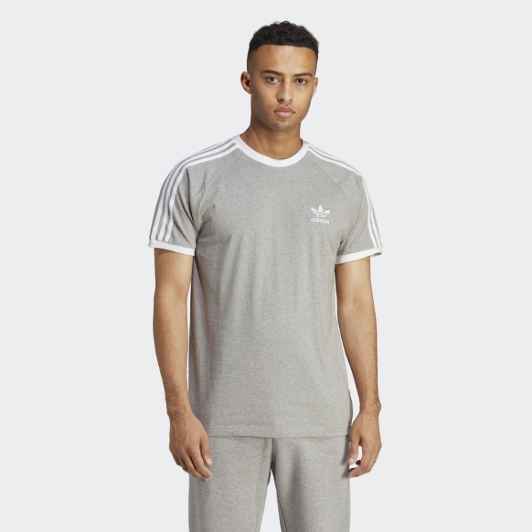 Camiseta Adicolor Classics 3 Listras Cinza Médio Adidas