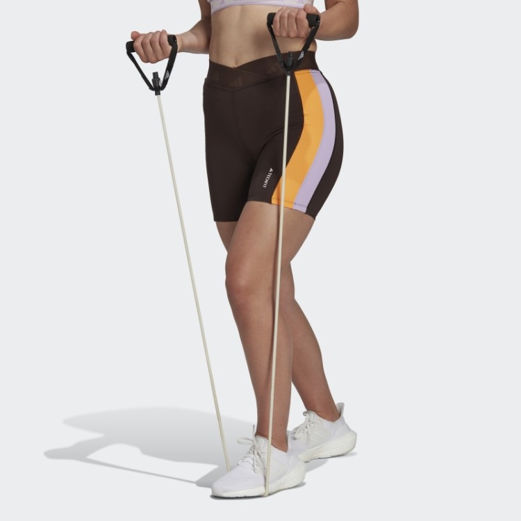 Leggings Curtas Marrom Escuro Hiperglam Training Techfit Da Adidas