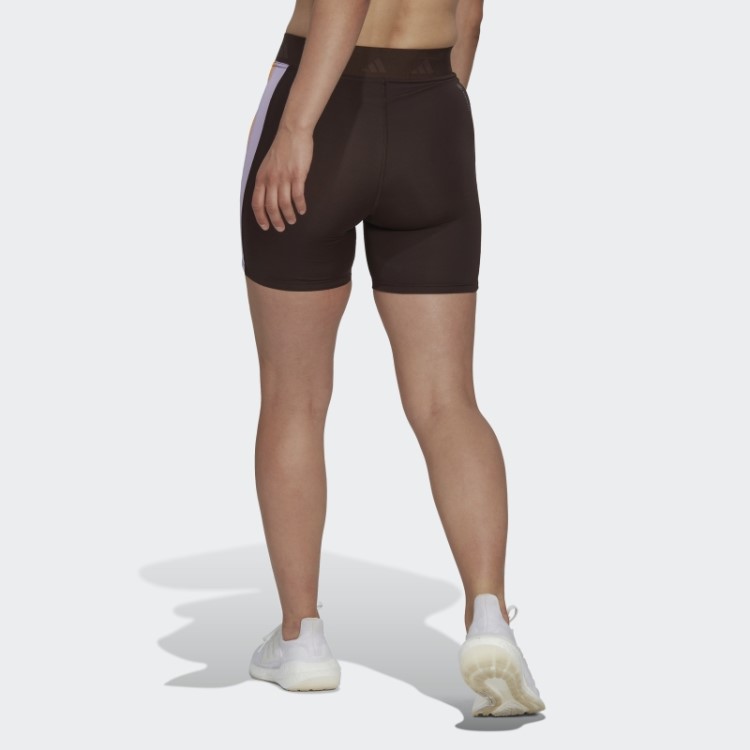 Leggings Curtas Marrom Escuro Hiperglam Training Techfit Da Adidas