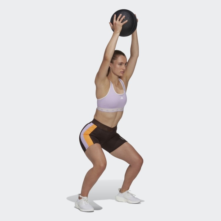 Leggings Curtas Marrom Escuro Hiperglam Training Techfit Da Adidas