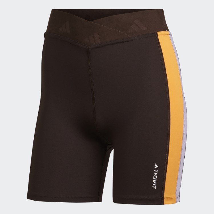 Leggings Curtas Marrom Escuro Hiperglam Training Techfit Da Adidas