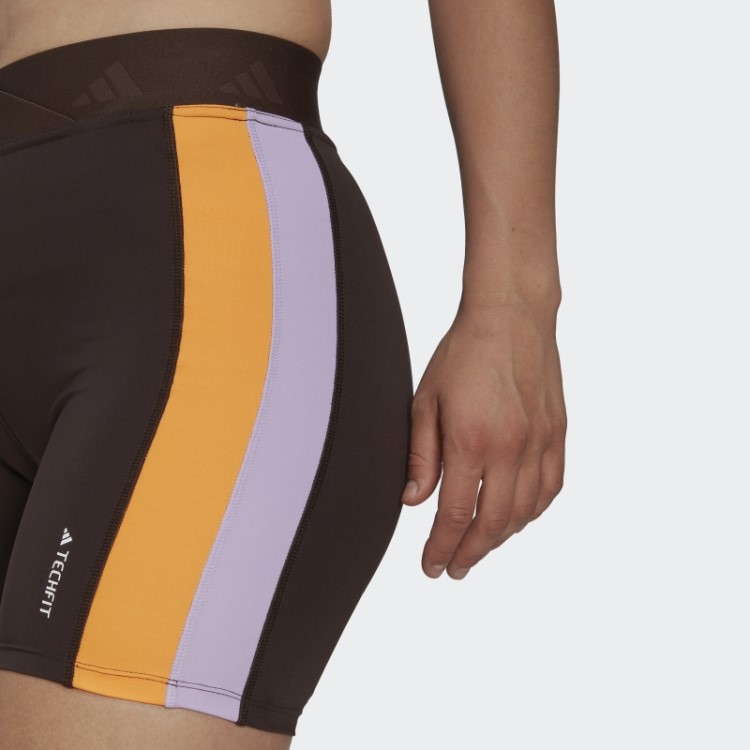 Leggings Curtas Marrom Escuro Hiperglam Training Techfit Da Adidas