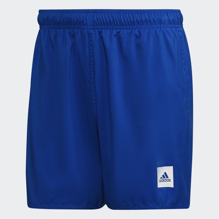 Bermuda De Natação Lisa Azul Royal Adidas Curta