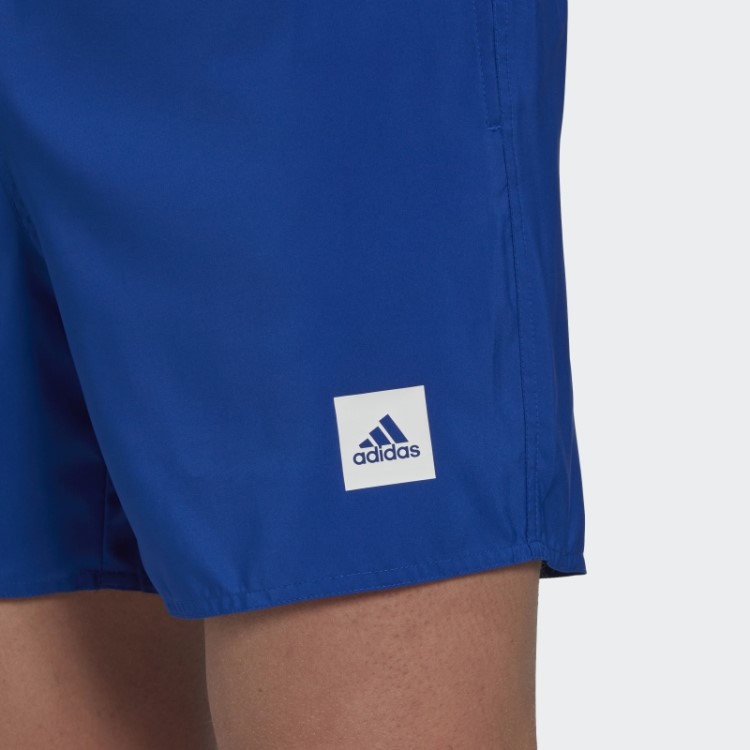 Bermuda De Natação Lisa Azul Royal Adidas Curta