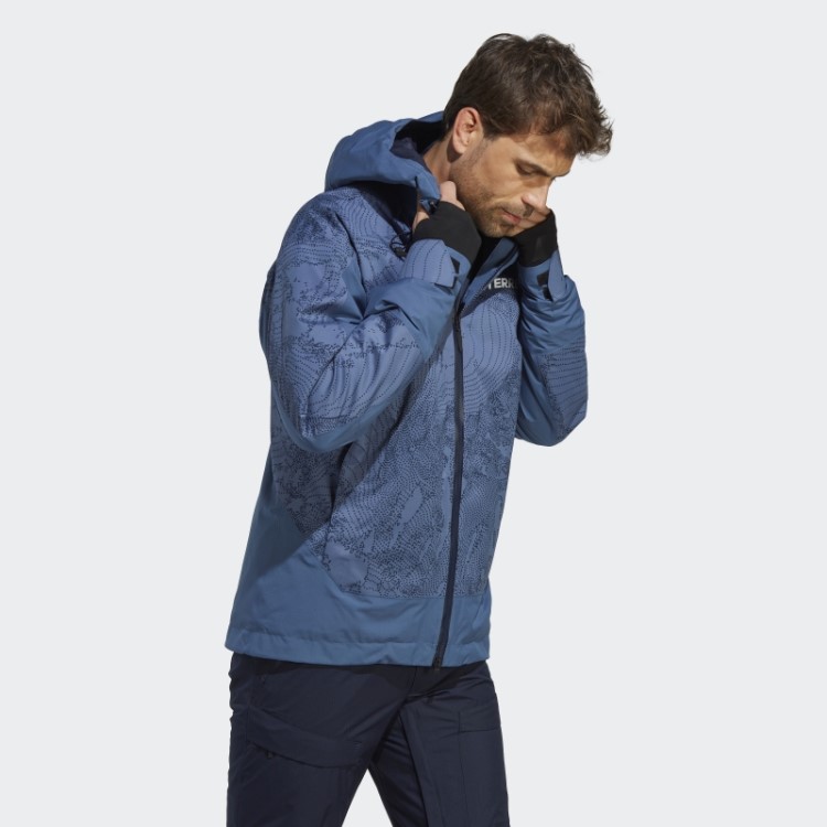 Adidas Jaqueta De Aço Terrex Com 2 Camadas E Isolamento Gráfico De Neve