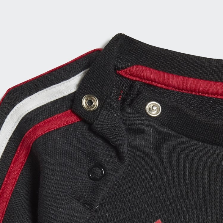 Conjunto Manchester United 3 Listras Baby Jogger Preto Adidas