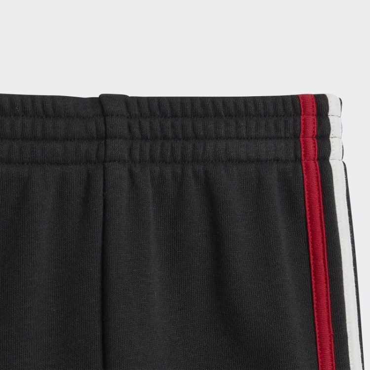 Conjunto Manchester United 3 Listras Baby Jogger Preto Adidas