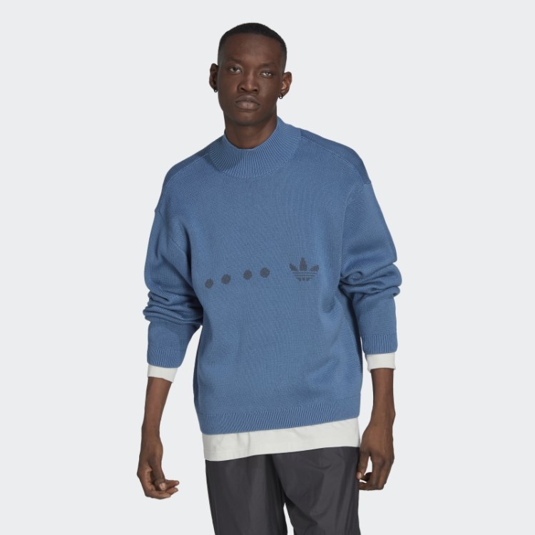Suéter De Tricô Adidas Reclaim Azul Alterado