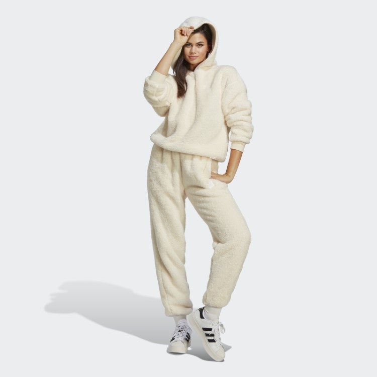 Adidas Essentials+ Moletom Fofo De Pelúcia Branco