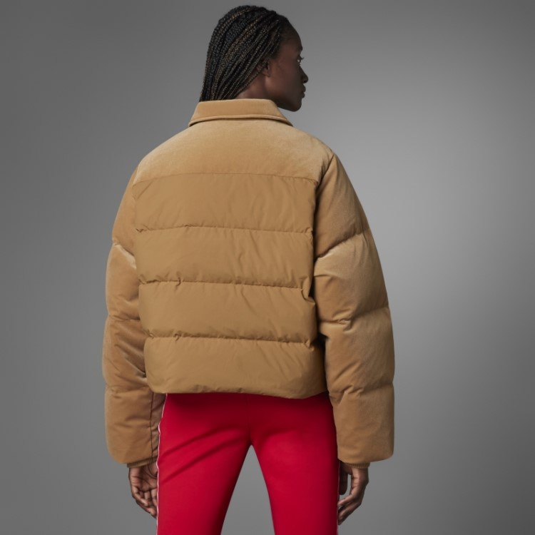 Jaqueta Puffer De Veludo Adidas Marrom Desert Adicolor Anos 70