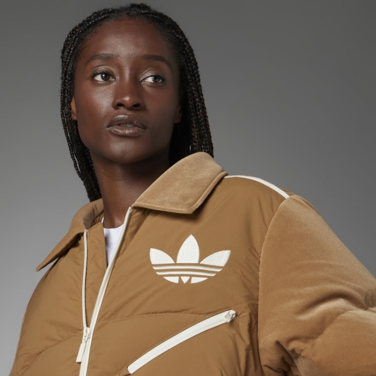 Jaqueta Puffer De Veludo Adidas Marrom Desert Adicolor Anos 70