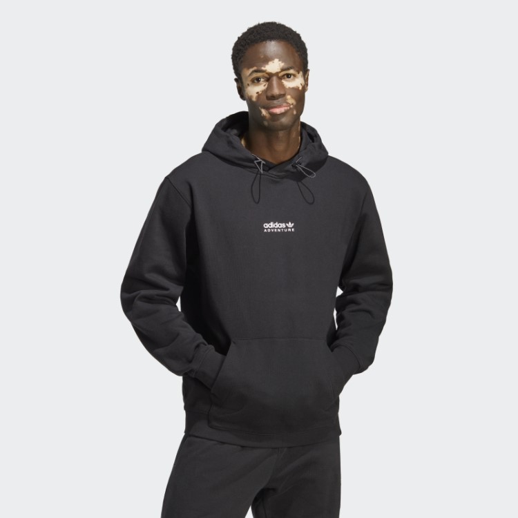 Moletom Com Capuz Preto Quente Adidas Adventure
