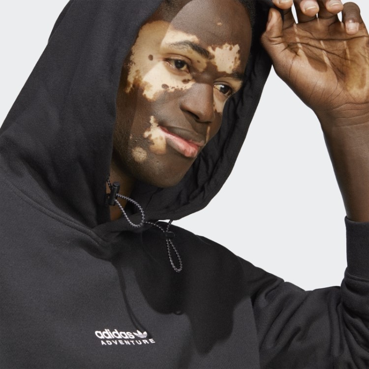 Moletom Com Capuz Preto Quente Adidas Adventure