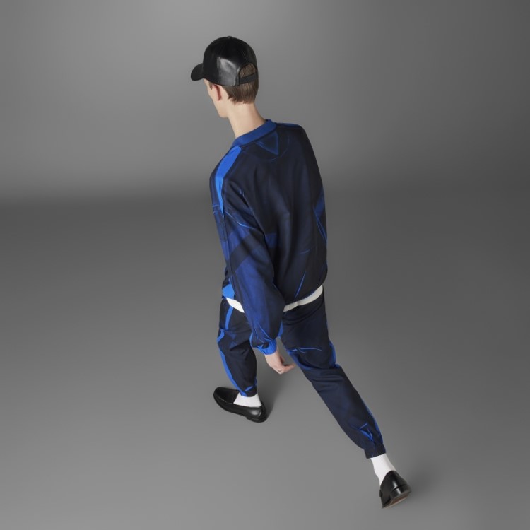 Versão Azul Blusa De Seda De Futebol Com Meio Zíper Adidas Azul