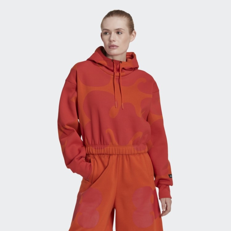 Moletom Com Capuz Laranja Adidas Marimekko