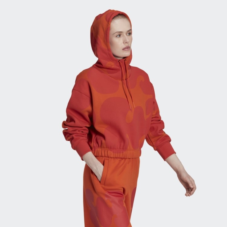 Moletom Com Capuz Laranja Adidas Marimekko