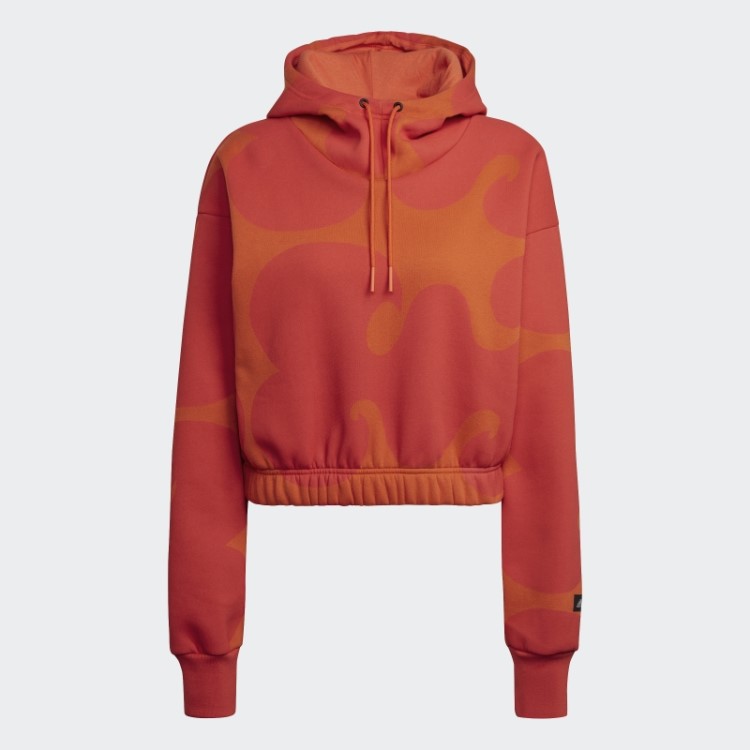 Moletom Com Capuz Laranja Adidas Marimekko