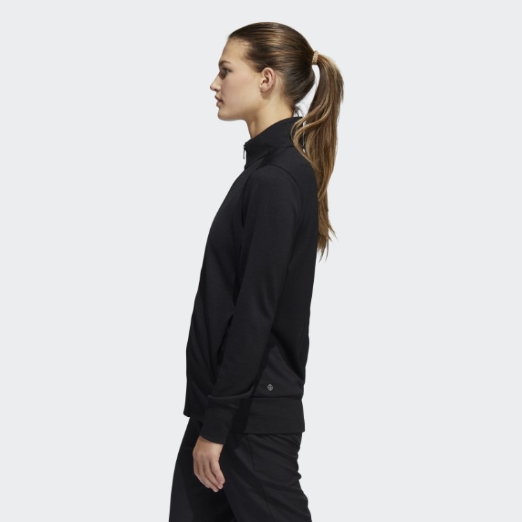 Jaqueta Preta Adidas Texturizada Com Zíper