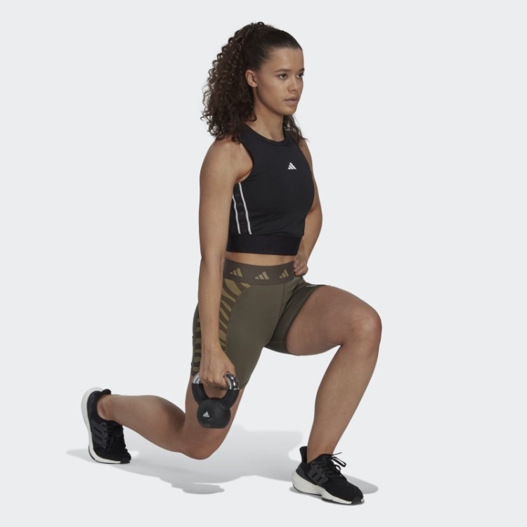 Leggings Short Cintura Alta Hyperglam Techfit Zebra Adidas