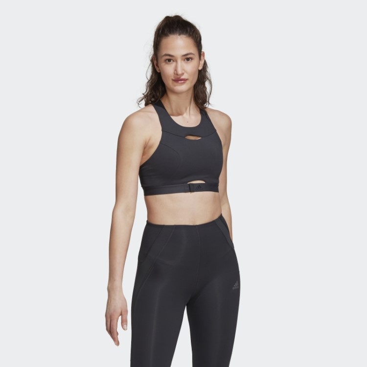 Sutiã De Suporte Médio De Treinamento De Luxo Adidas Powerimpact De Carbono