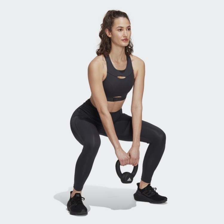 Sutiã De Suporte Médio De Treinamento De Luxo Adidas Powerimpact De Carbono