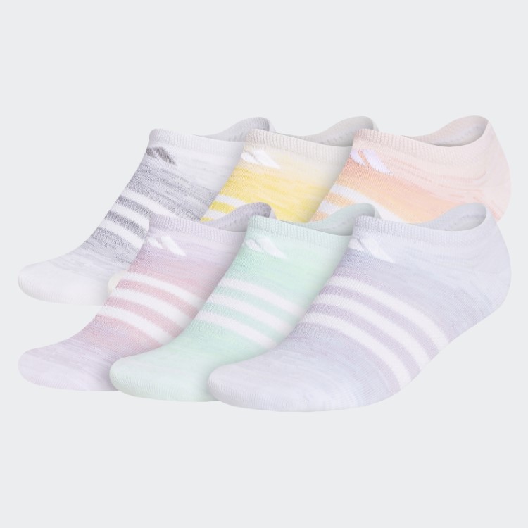 Meias Brancas Adidas Ombre No-show 6 Pares