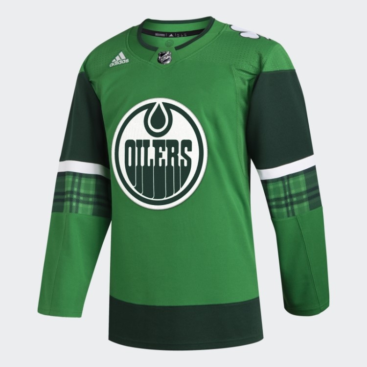 Camisa Edmonton Oilers St Pats Adidas Kelly Green11ccm