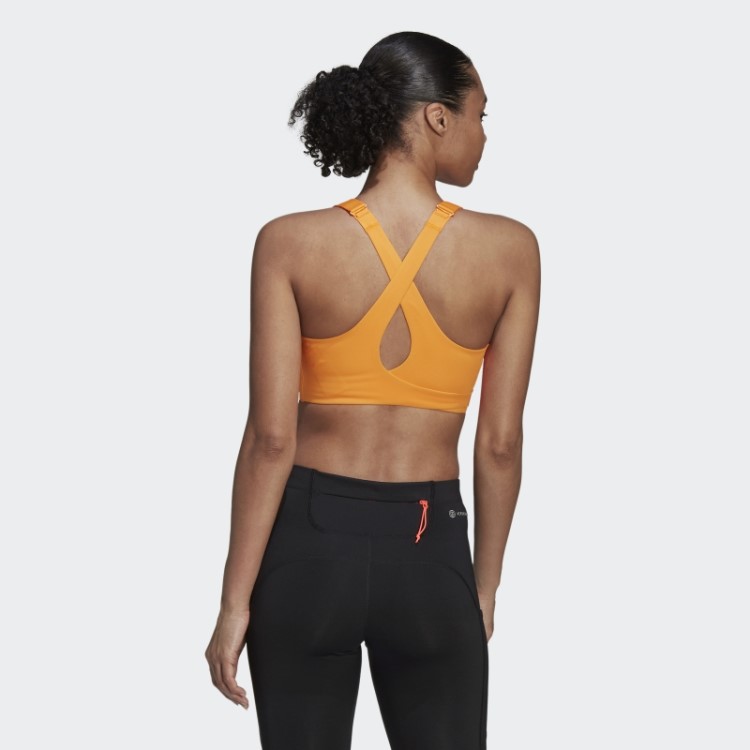 Sutiã De Alta Sustentação Laranja Rush Fastimpact Luxe Run Adidas