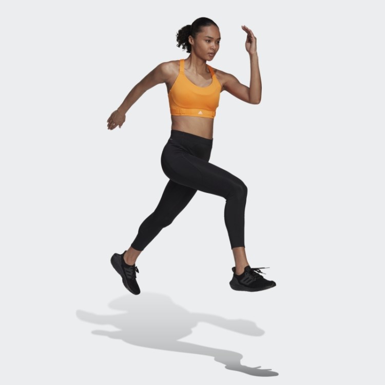 Sutiã De Alta Sustentação Laranja Rush Fastimpact Luxe Run Adidas