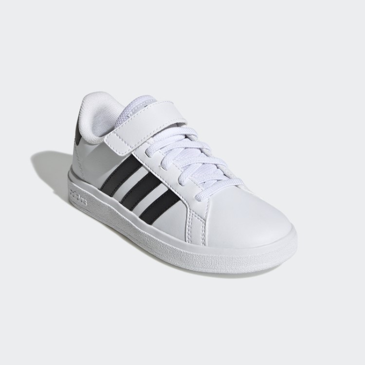 Adidas Grand Court Sapatos Elásticos De Renda E Tira Superior Pretos