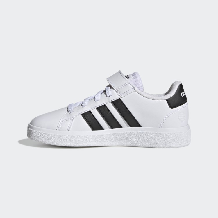 Adidas Grand Court Sapatos Elásticos De Renda E Tira Superior Pretos